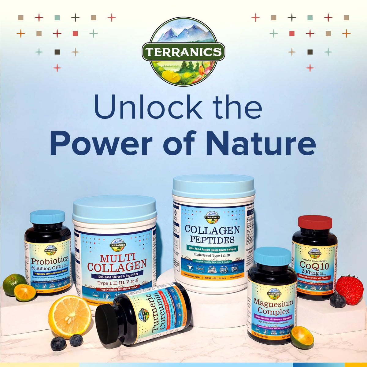 Terranics Multi Collagen Peptides Powder, Type I II III V X Hydrolyzed Collagen for Women+Men, Collagen Supplements, Fast Dissolve - PrimeBioHealth - canada supplements