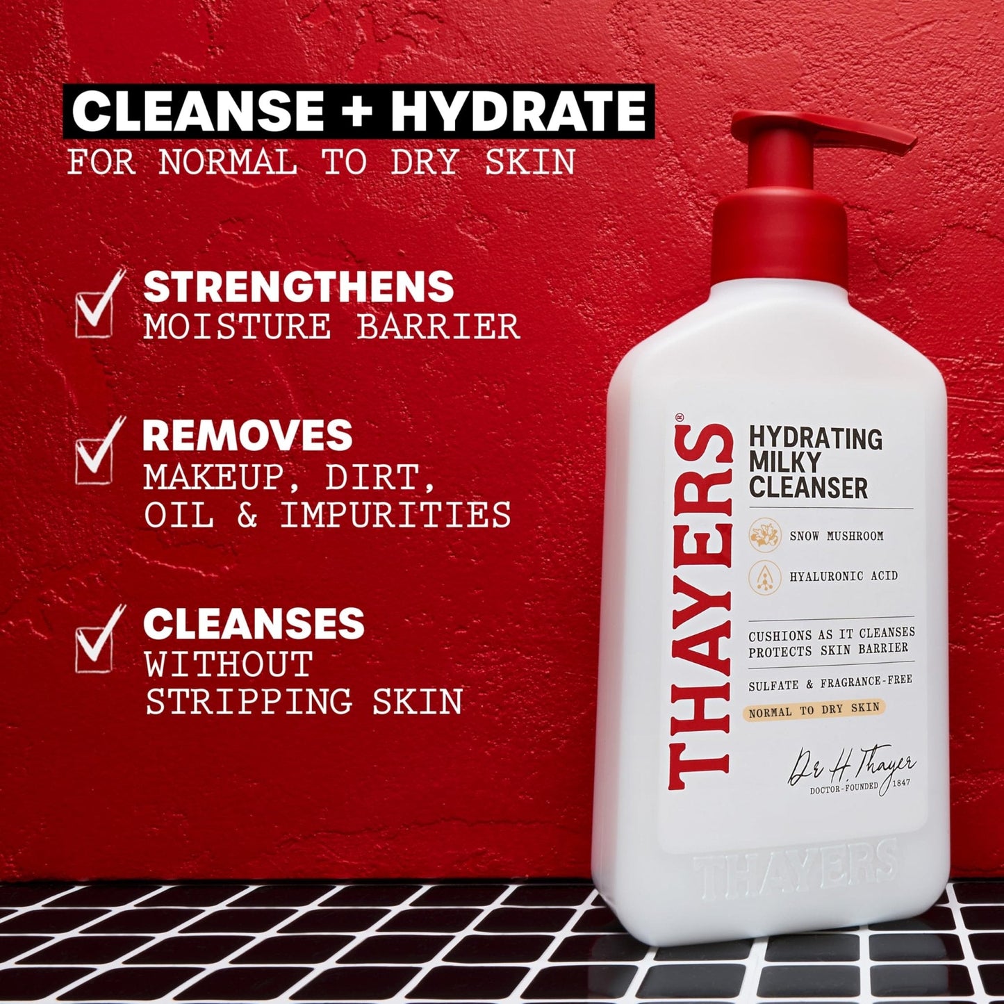 Thayers Milky Hydrating Face Cleanser with Snow Mushroom and Hyaluronic Acid, Dermatologist Recommended Gentle Facial Wash and Hydrating Skincare - PrimeBioHealth - canada supplements