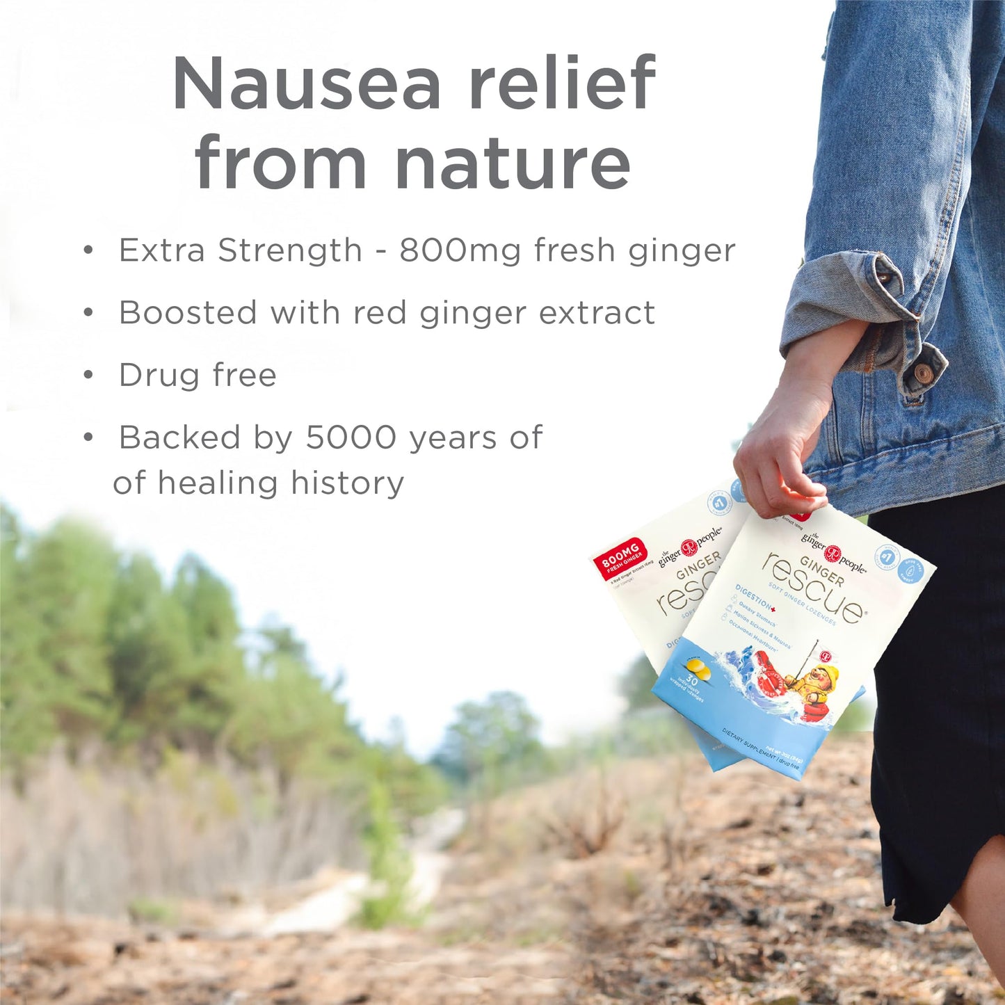 The Ginger People Ginger Rescue Digestive Wellness Lozenges (Soft) | Extra Strength - 800mg | Nausea, Upset Stomach, Motion Sickness - PrimeBioHealth - canada supplements