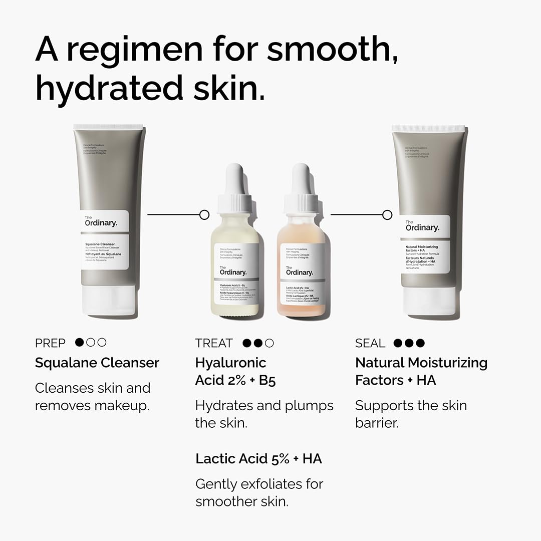 The Ordinary Lactic Acid 5% + Hyaluronic Acid 2%, Gentle Exfoliating Serum for Smoother Skin, 1 Fl Oz - PrimeBioHealth - canada supplements
