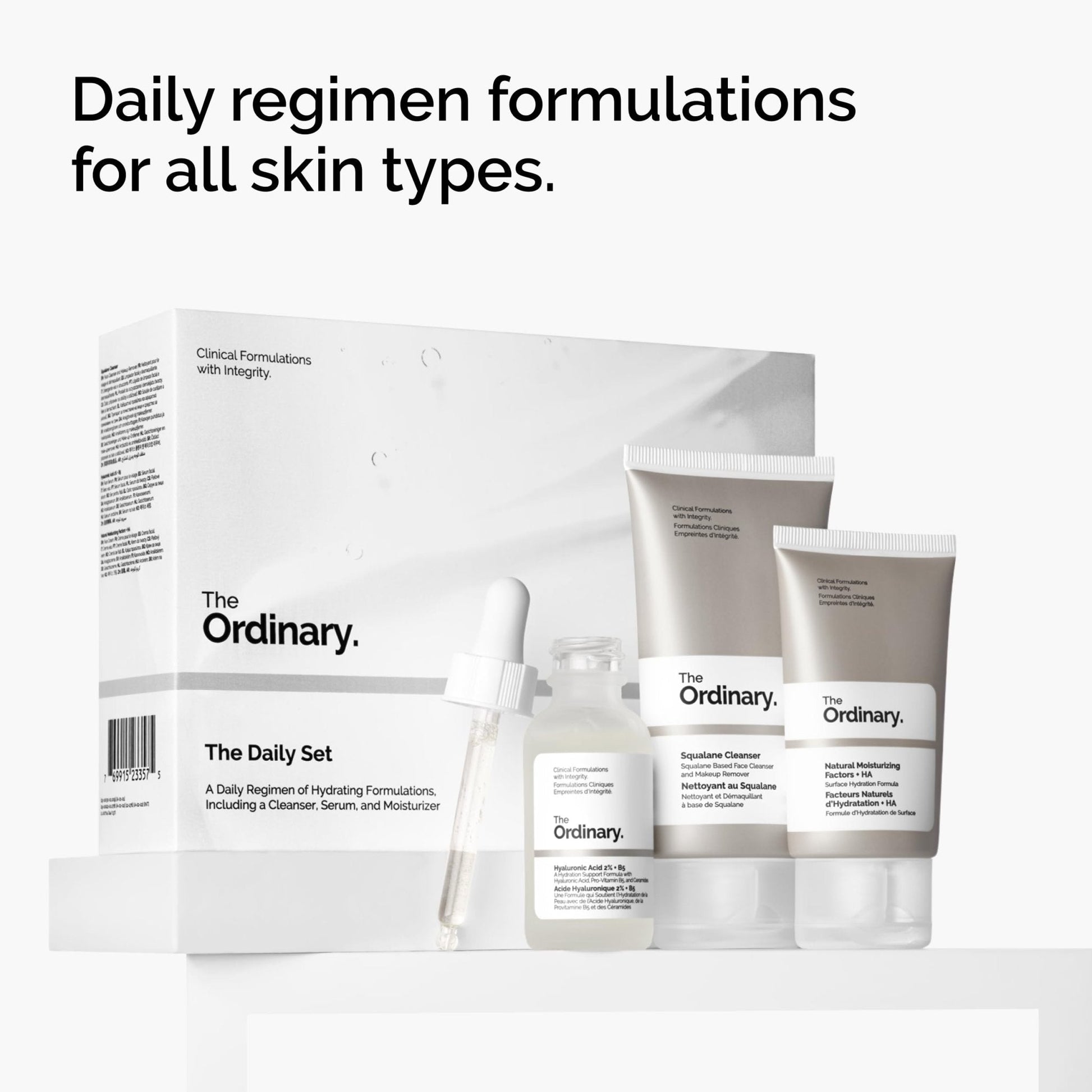 The Ordinary The Daily Set, Daily Skincare Routine with Squalane Cleanser, Hyaluronic Acid 2% + B5, and Natural Moisturizing Factors + HA | Skin Care Set - PrimeBioHealth - canada supplements