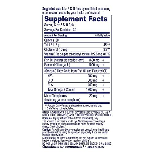 TheraTears Omega 3 Supplement, 1200mg, 90 ct (Pack of 1) - PrimeBioHealth - canada supplements