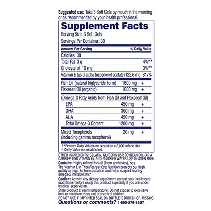 TheraTears Omega 3 Supplement, 1200mg, 90 ct (Pack of 1) - PrimeBioHealth - canada supplements