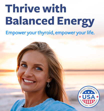 Thyroid Support with Iodine - 120 Capsules (Non-GMO) Improve Your Energy - Ashwagandha Root, Zinc, Selenium, Vitamin B12 Complex - Thyroid Health Supplement for Women and for Men - 60 Day Supply - PrimeBioHealth - canada supplements