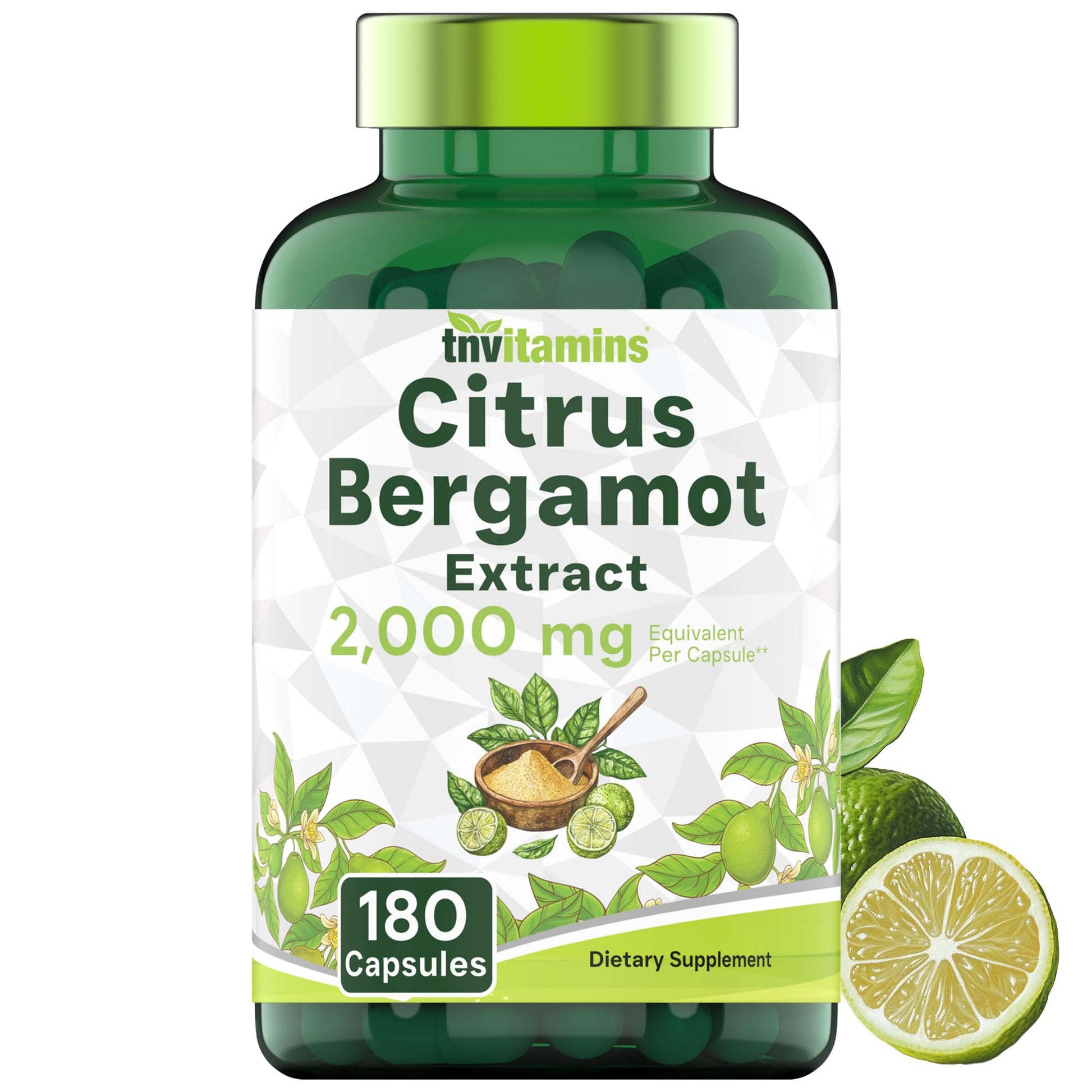 tnvitamins Citrus Bergamot 2000mg - 180 Capsules | Ultra Potent Citrus Bergamot Supplement 2000 mg Per 1 Capsule Serving - PrimeBioHealth - canada supplements