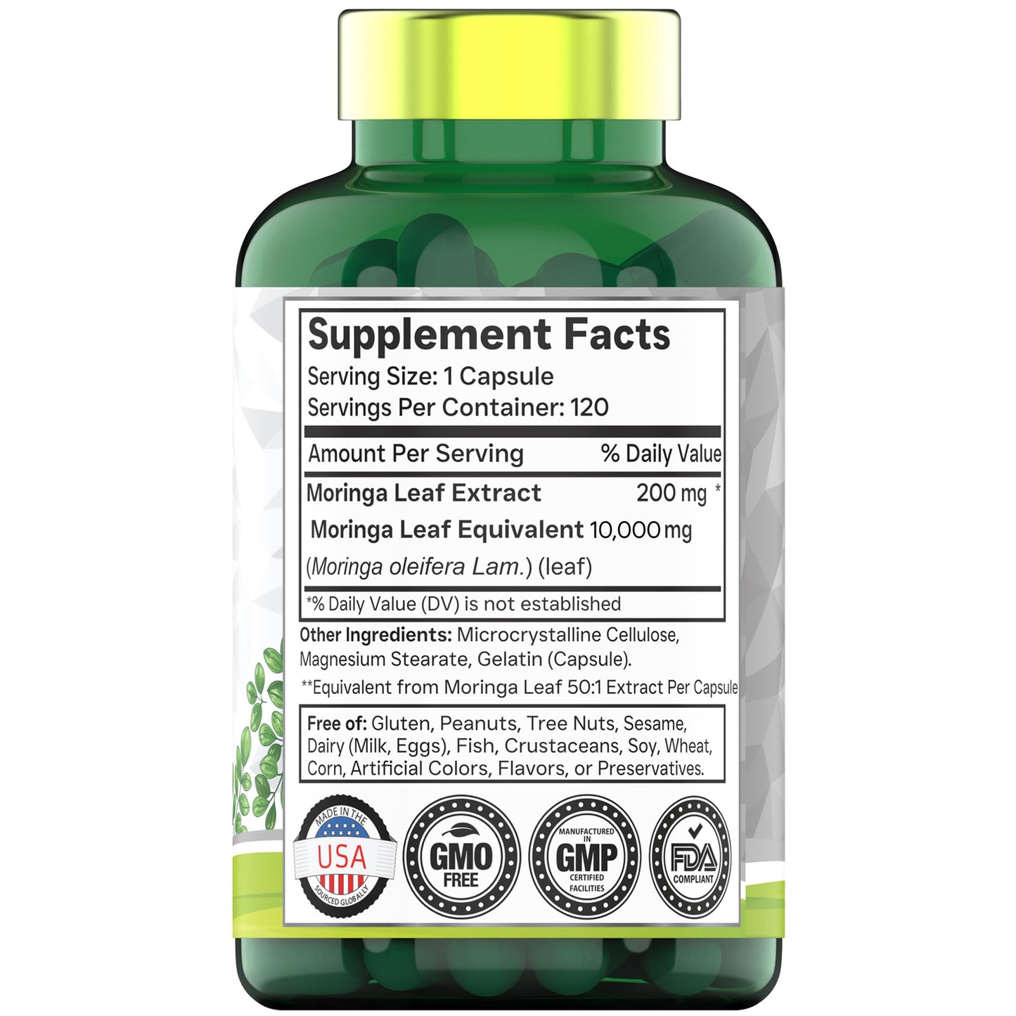 tnvitamins Moringa Capsules 10,000 mg - 120 Capsules | High Potency Moringa Leaf Extract Superfood Supplement for Energy - PrimeBioHealth - canada supplements
