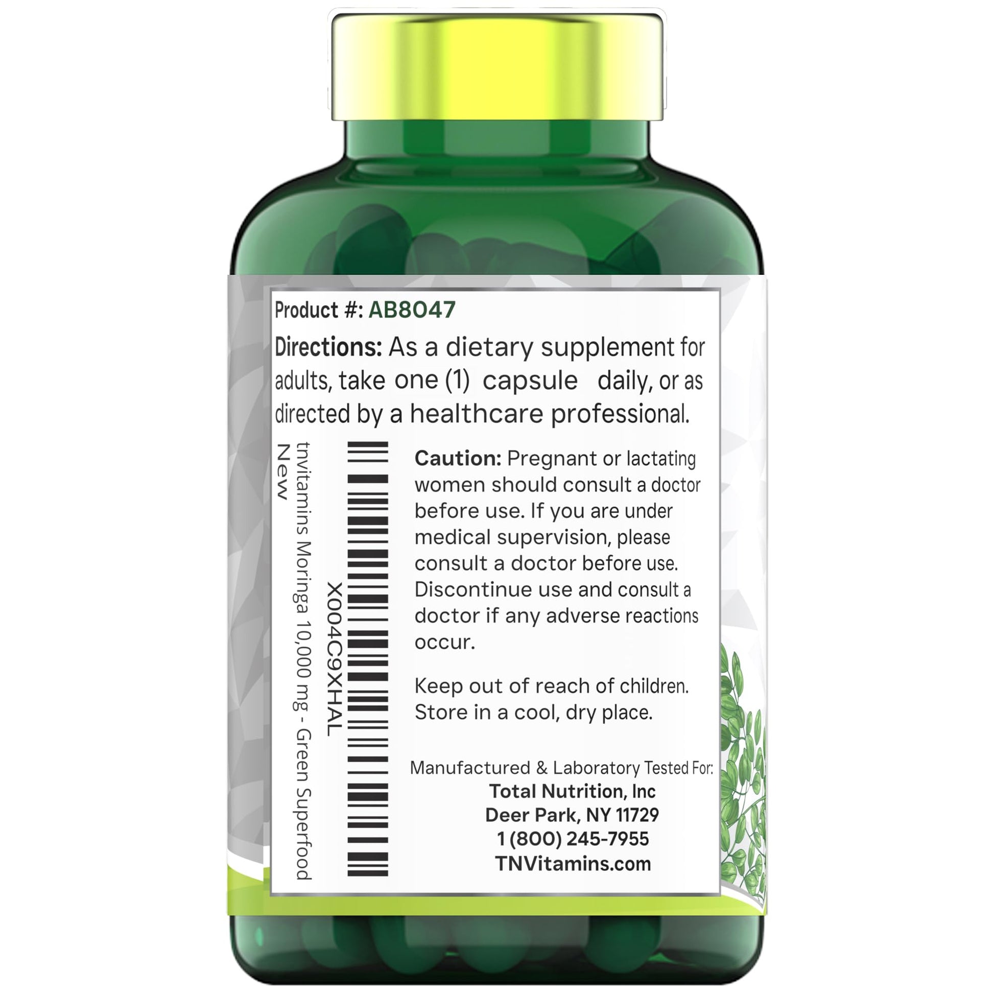 tnvitamins Moringa Capsules 10,000 mg - 120 Capsules | High Potency Moringa Leaf Extract Superfood Supplement for Energy - PrimeBioHealth - canada supplements