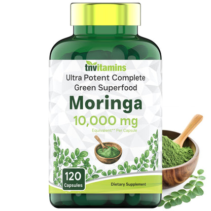 tnvitamins Moringa Capsules 10,000 mg - 120 Capsules | High Potency Moringa Leaf Extract Superfood Supplement for Energy - PrimeBioHealth - canada supplements