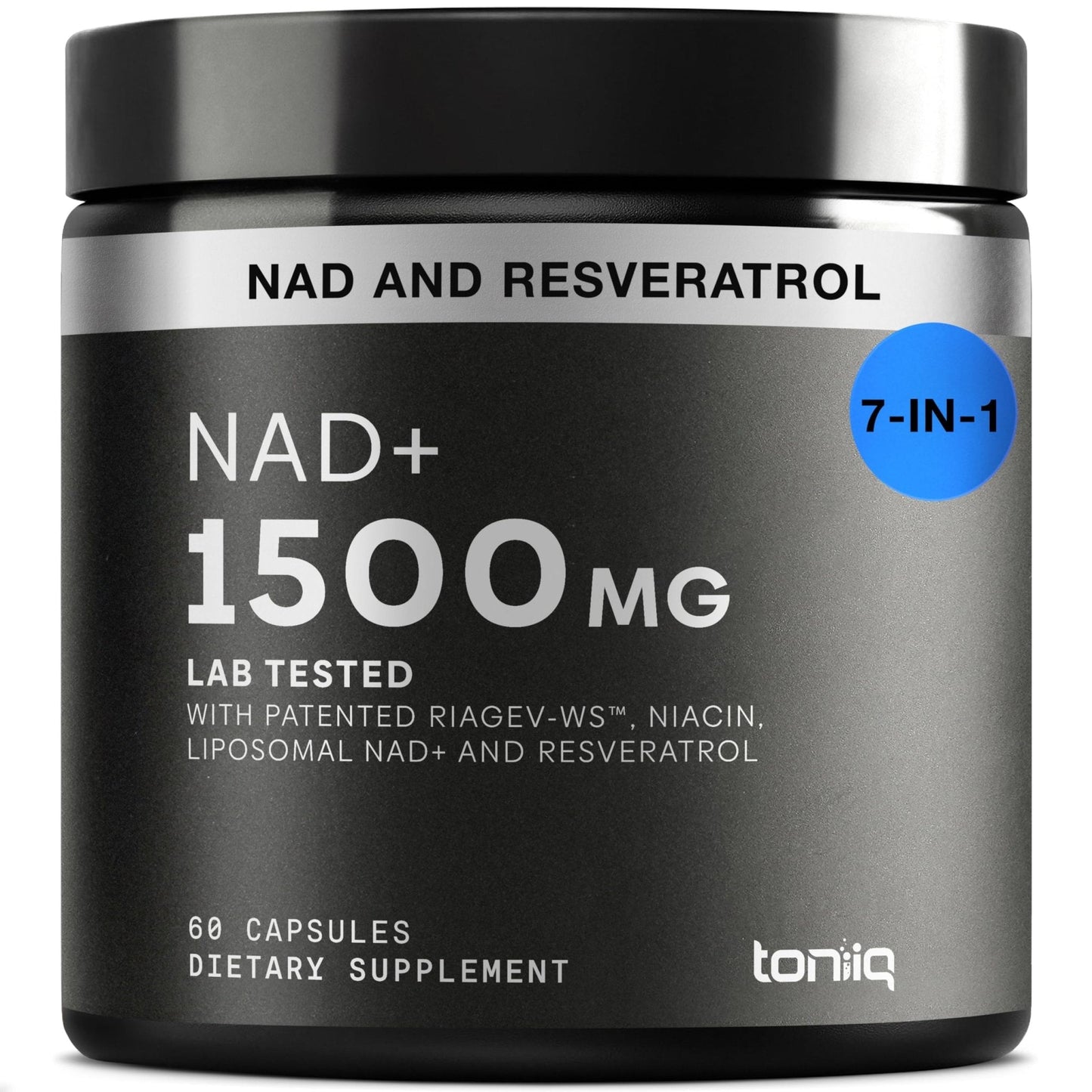 Toniiq Liposomal NAD+ and Resveratrol Supplement - 1500mg Ultra High Strength NAD Supplement - Clinically Studied Ingredients with Patented RiaGev-WS - PrimeBioHealth - canada supplements