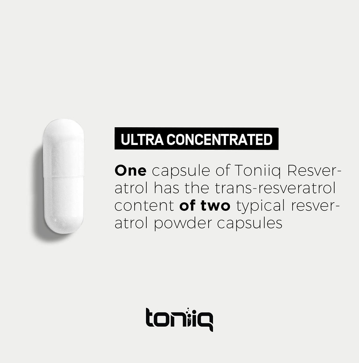 Toniiq Ultra High Purity Resveratrol Capsules - 98% Trans-Resveratrol - Highly Purified and Bioavailable - 60 Caps Reservatrol Supplement - PrimeBioHealth - canada supplements