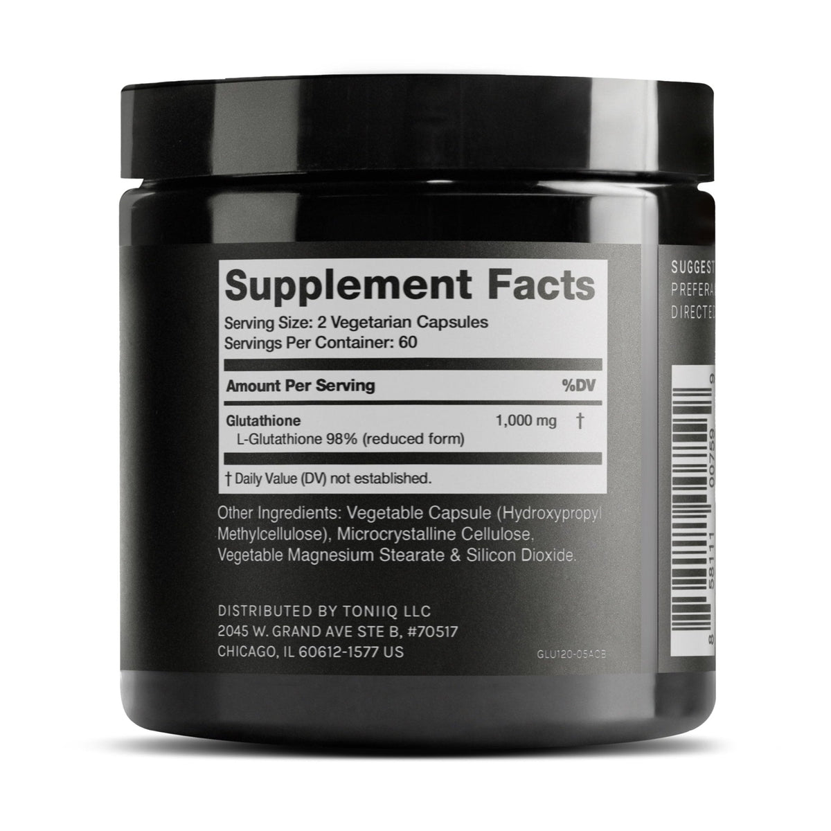 Toniiq Ultra High Strength Glutathione Capsules - 1000mg Concentrated Formula - 98%+ Highly Purified and Bioavailable - Non-GMO Fermentation - PrimeBioHealth - canada supplements