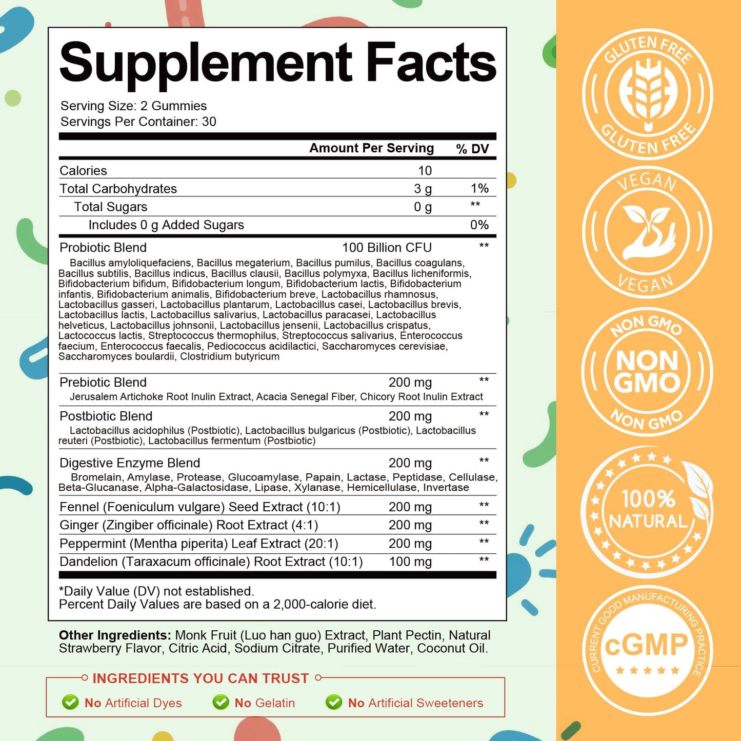 Totaria Sugar Free 5-in-1 Probiotic Prebiotic Postbiotic Gummy, 36 Strains Probiotics for Women Men with Digestive Enzymes, Peppermint, Complete Immune, - PrimeBioHealth - canada supplements