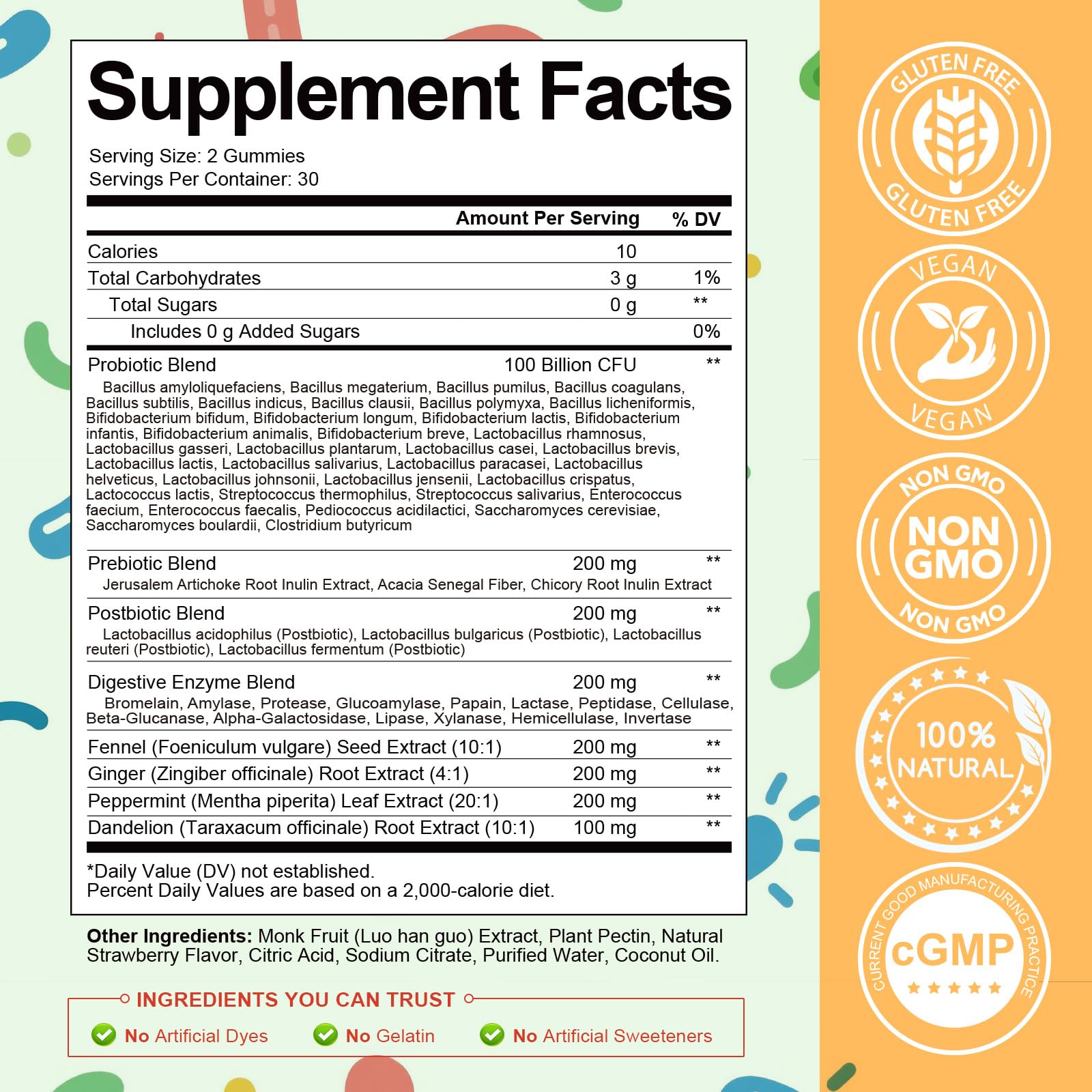 Totaria Sugar Free 5-in-1 Probiotic Prebiotic Postbiotic Gummy, 36 Strains Probiotics for Women Men with Digestive Enzymes, Peppermint, Complete Immune, - PrimeBioHealth - canada supplements