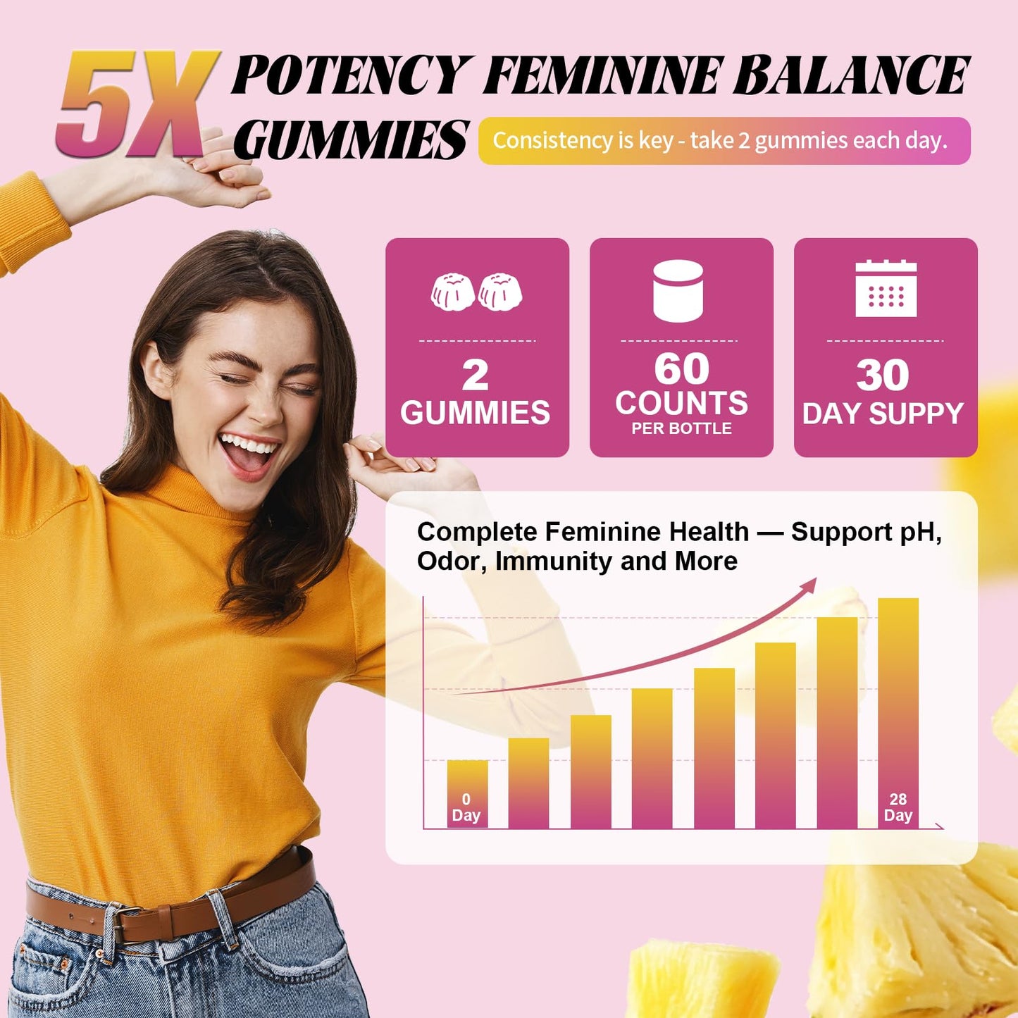 Totaria Sugar Free Probiotics for Women, Feminine Balance Gummies, 50 Billion CFU Vaginal Probiotic Prebiotic w/Slippery Elm, Cranberry, for Vaginal, Urinary Tract - PrimeBioHealth - canada supplements