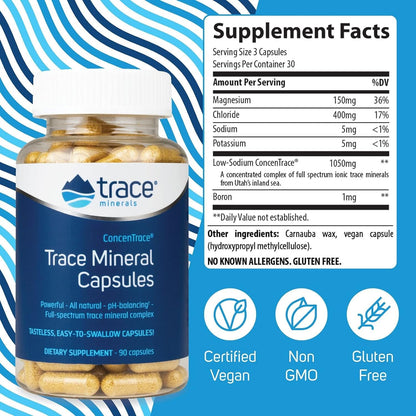 Trace Minerals ConcenTrace Trace Mineral Capsules - ConcenTrace Capsules for Overall Health - Bone Strength, Muscle Recovery & Energy Support - PrimeBioHealth - canada supplements