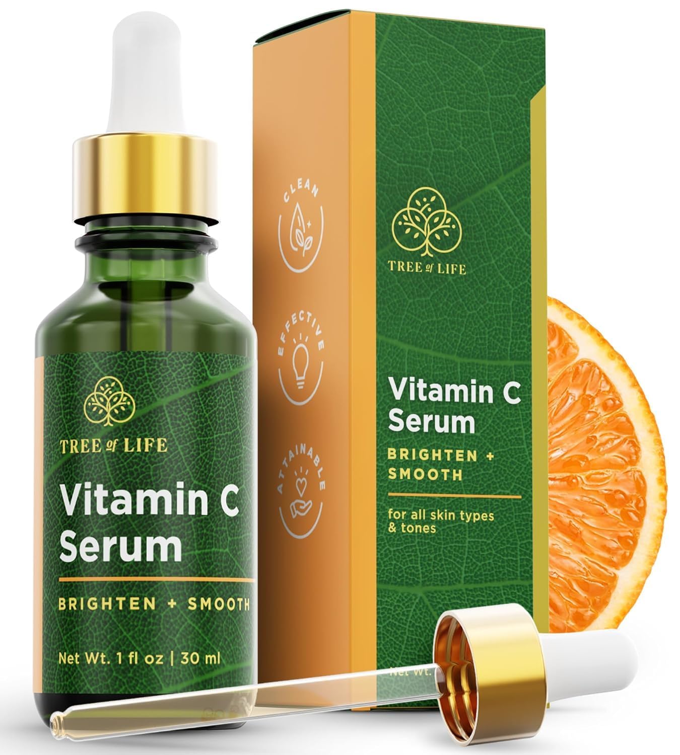 Tree of Life Beauty Vitamin C Skin Care Set, Skin Brightening Face Oil for Dark and Age Spots, Facial Serums - PrimeBioHealth - canada supplements