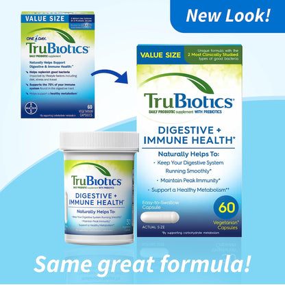TruBiotics Probiotics for Digestive & Immune Health, Supports Regularity & Helps Relieve Abdominal Discomfort, Gas & Bloating, 2 Clinically Studied - PrimeBioHealth - canada supplements