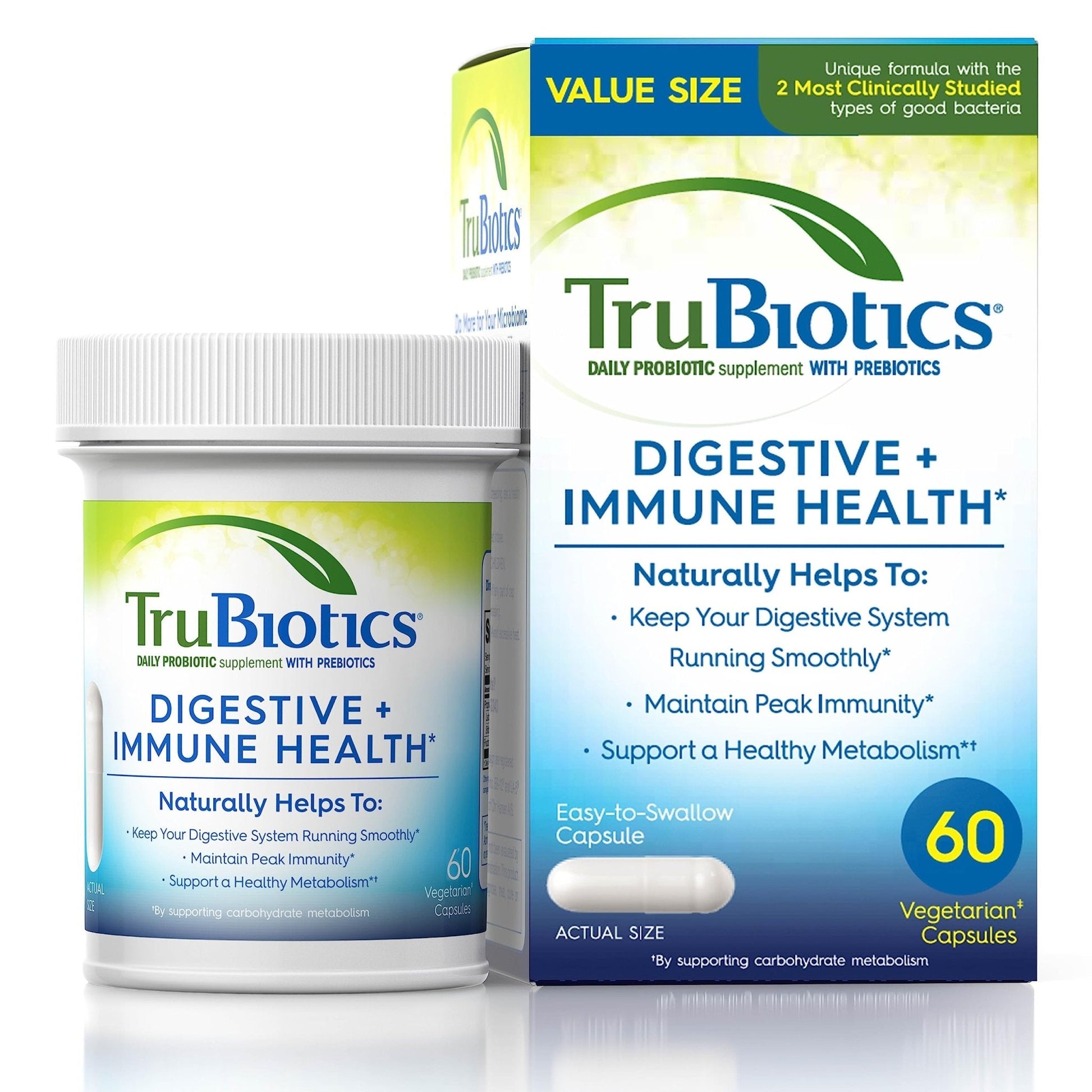 TruBiotics Probiotics for Digestive & Immune Health, Supports Regularity & Helps Relieve Abdominal Discomfort, Gas & Bloating, 2 Clinically Studied - PrimeBioHealth - canada supplements