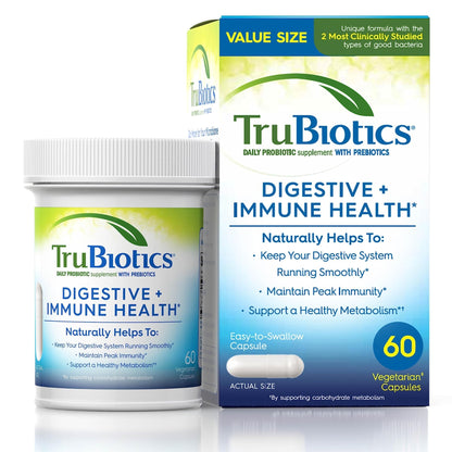 TruBiotics Probiotics for Digestive & Immune Health, Supports Regularity & Helps Relieve Abdominal Discomfort, Gas & Bloating, 2 Clinically Studied - PrimeBioHealth - canada supplements