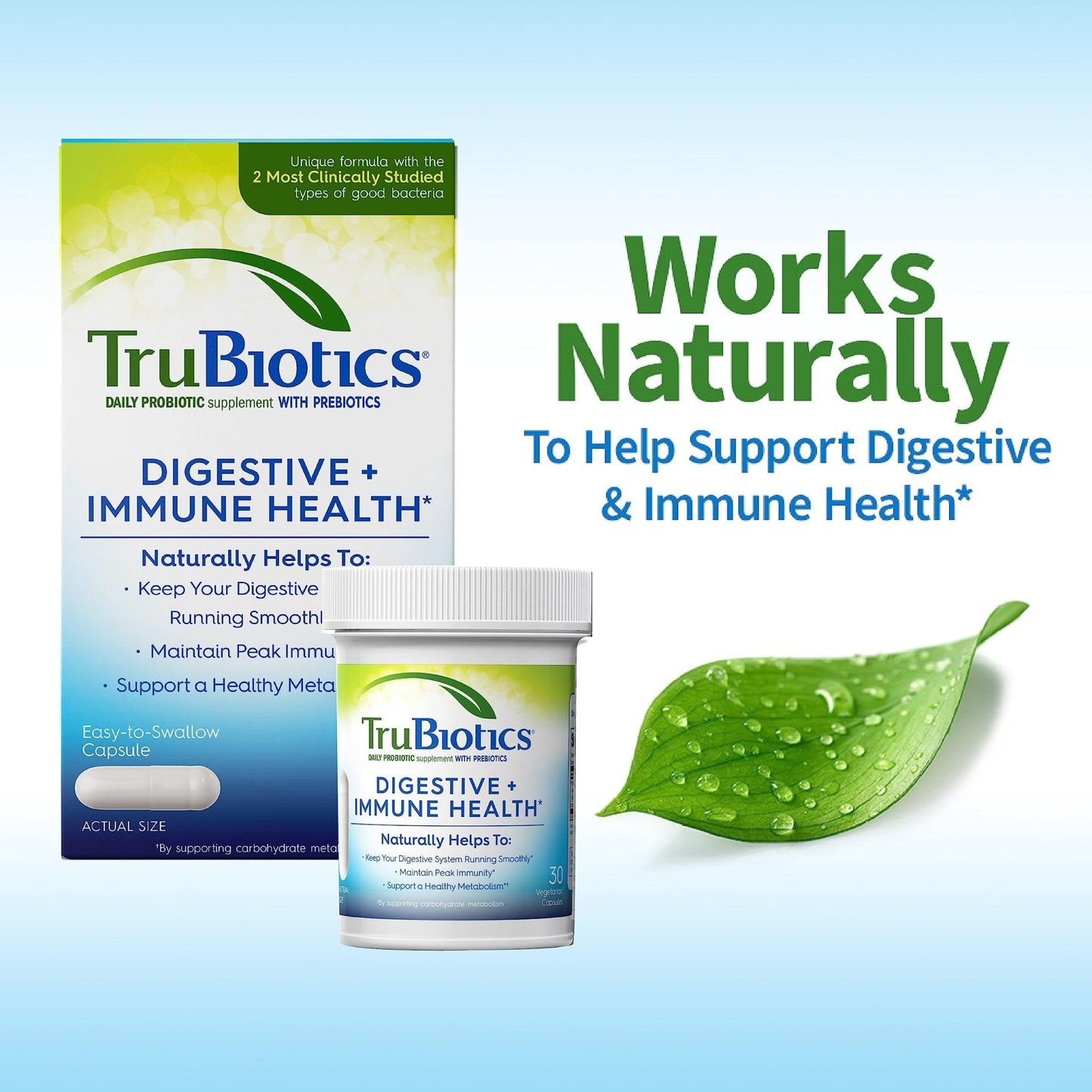 TruBiotics Probiotics for Digestive & Immune Health, Supports Regularity & Helps Relieve Abdominal Discomfort, Gas & Bloating, 2 Clinically Studied - PrimeBioHealth - canada supplements