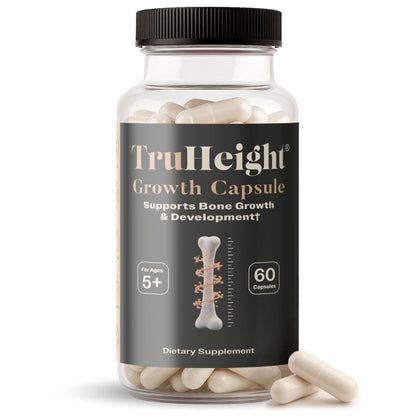 TruHeight Growth Capsules - Tall Nutrition for Natural Growth Supplement for Kids & Teens - Pediatric Vitamin D, K, Calcium & Ashwagandha - Bone Strength - PrimeBioHealth - canada supplements