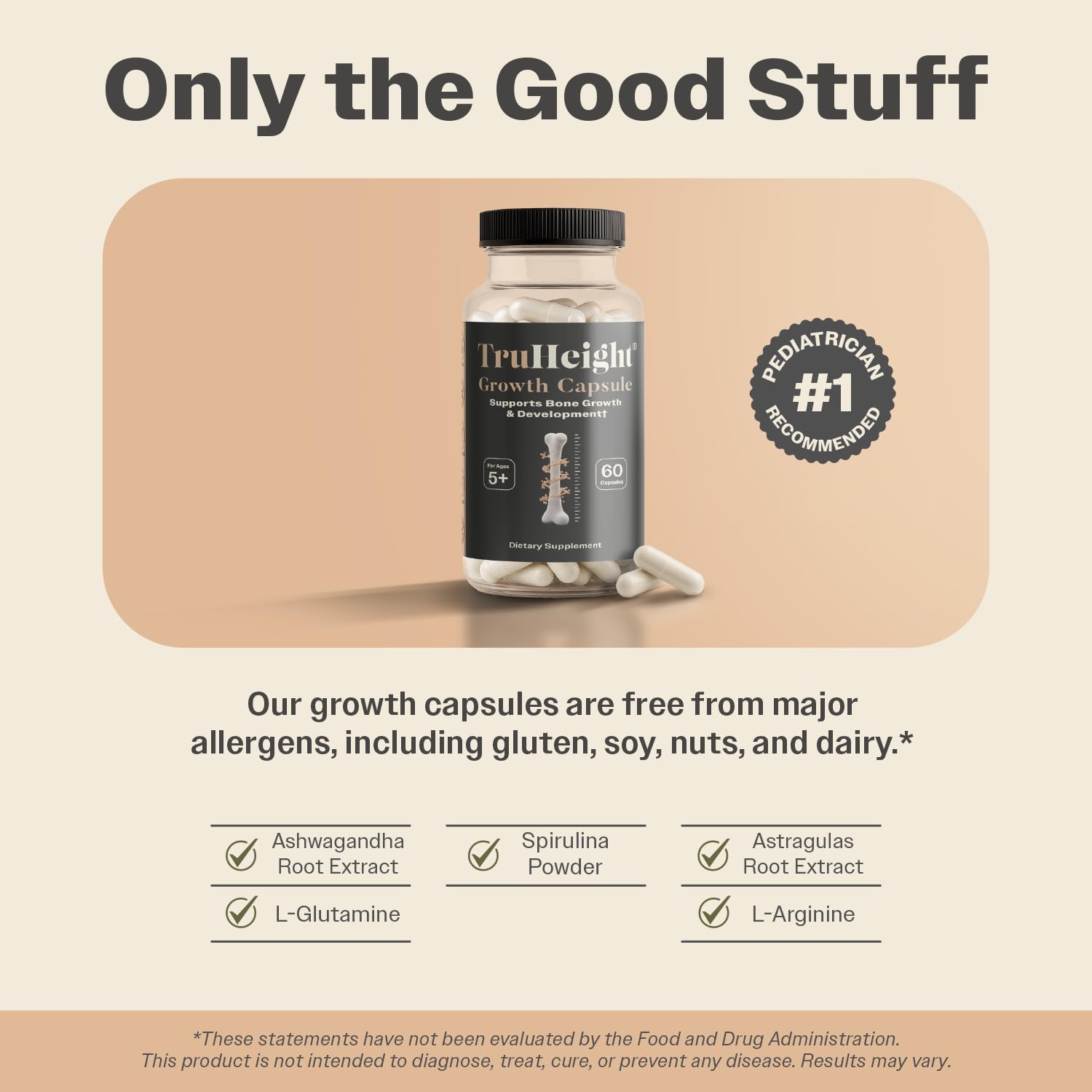 TruHeight Growth Capsules - Tall Nutrition for Natural Growth Supplement for Kids & Teens - Pediatric Vitamin D, K, Calcium & Ashwagandha - Bone Strength - PrimeBioHealth - canada supplements