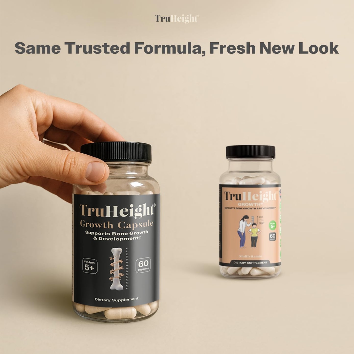 TruHeight Growth Capsules - Tall Nutrition for Natural Growth Supplement for Kids & Teens - Pediatric Vitamin D, K, Calcium & Ashwagandha - Bone Strength - PrimeBioHealth - canada supplements