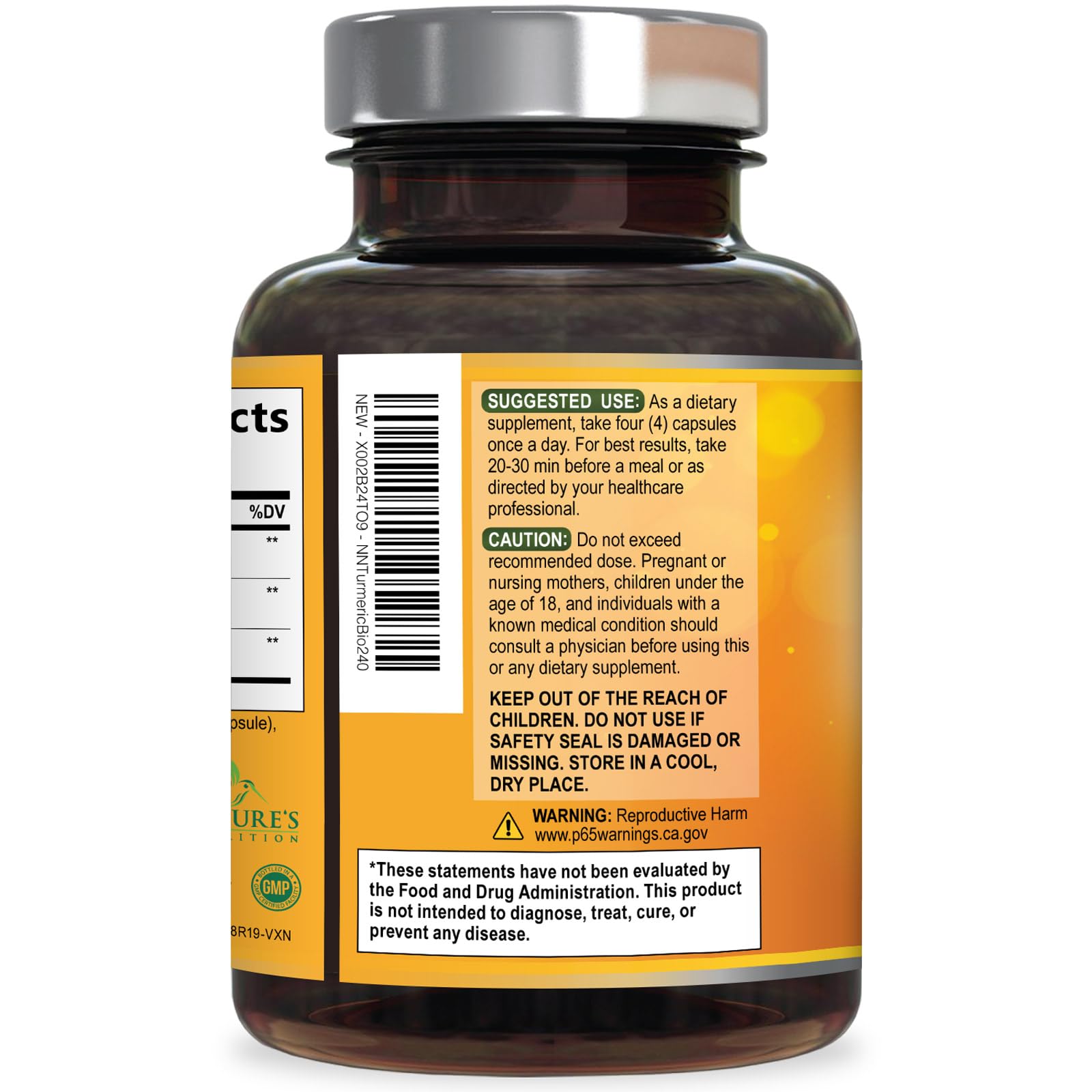 Turmeric Curcumin Supplement - 2400mg Organic Turmeric Per Serving - 95% Curcuminoids & BioPerine Black Pepper Extract for Best Absorption - Natural Vegan Joint Support - PrimeBioHealth - canada supplements