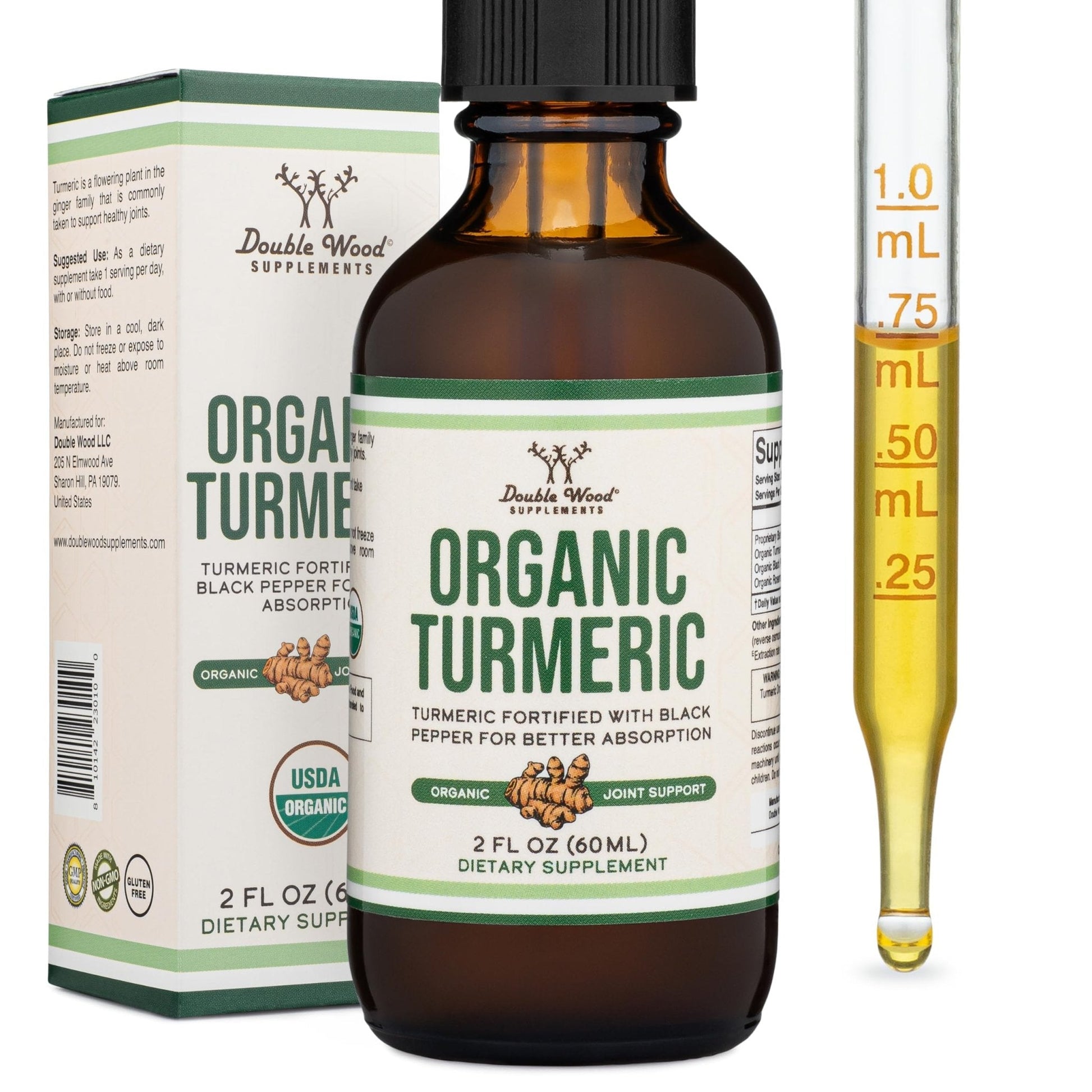 Turmeric Curcumin with Black Pepper Drops - Organic Turmeric Supplement Drops 1,180mg - 2FL OZ, 60 Servings (with Black Pepper Seed, Ginger, Rosemary, and Sage) - PrimeBioHealth - canada supplements