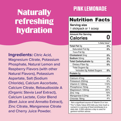 Ultima Replenisher Daily Electrolyte Powder Drink Mix – Pink Lemonade, 30 Servings Canister – Zero Sugar Hydration Powder with 6 Electrolytes & Minerals - PrimeBioHealth - canada supplements