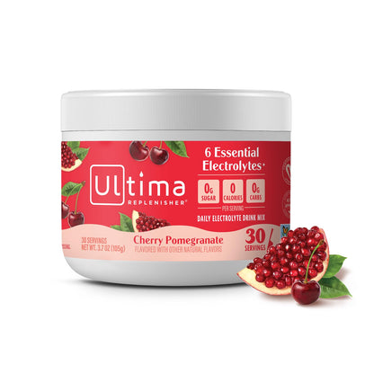 Ultima Replenisher Daily Electrolyte Powder Drink Mix – Sugar Free – Cherry Pomegranate, 30 Servings – Hydration Powder with 6 Electrolytes - PrimeBioHealth - canada supplements