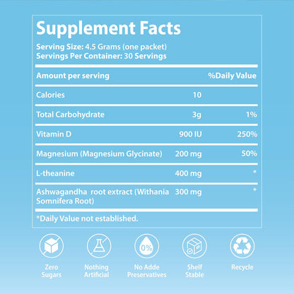 UltraCalm Super Cortisol Drink with Magnesium Glycinate, Ashwagandha, L-Theanine, Vitamin D3, Magnesium Powder for Sleep & Stress Relief - PrimeBioHealth - canada supplements