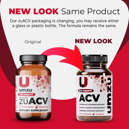 UMZU zuACV Apple Cider Vinegar + Prebiotics Supplement, (30 Day Supply) – ACV & Inulin Fiber Blend – Gut Health Support with ACV Capsules - PrimeBioHealth - canada supplements