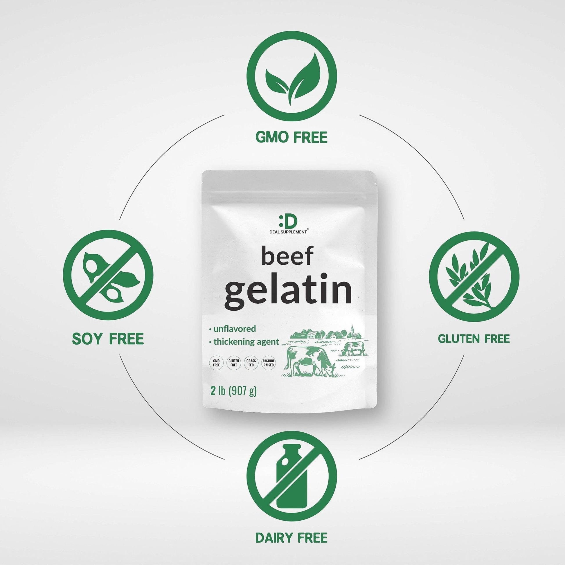 Unflavored Beef Gelatin Powder, 1lb – Grass Fed & Pasture Raised Bovine – Natural Thickener & Stabilizer for Cooking & Baking – High Collagen Protein Source – Non-GMO, Keto Friendly - PrimeBioHealth - canada supplements