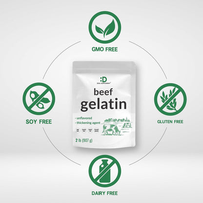 Unflavored Beef Gelatin Powder, 1lb – Grass Fed & Pasture Raised Bovine – Natural Thickener & Stabilizer for Cooking & Baking – High Collagen Protein Source – Non-GMO, Keto Friendly - PrimeBioHealth - canada supplements