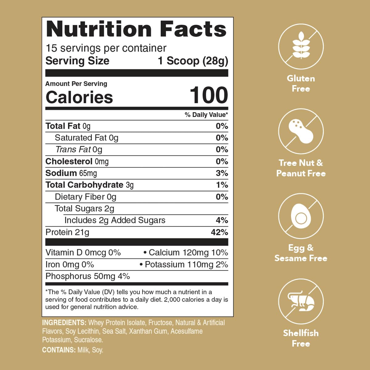 Unjury Whey Protein Powder | Vanilla | 21g 100% Whey Isolate Protein Powder | Low Carb and Lactose Free | Gluten Free | Certified Kosher | 15 Servings - PrimeBioHealth - canada supplements