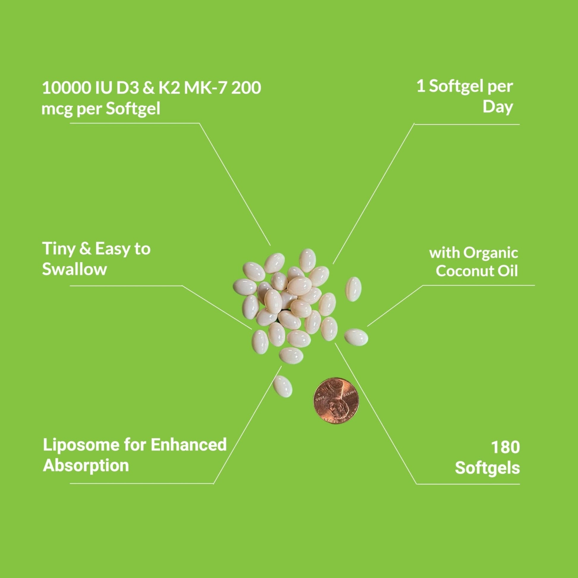 UpNourish Liposomal D3 K2 MK-7 – 365 Mini softgels with Organic Coconut Oil - 5000 IU 125 mcg Vitamin D3 and 100 mcg Vitamin k2 for Optimal Bone and Immune Health - PrimeBioHealth - canada supplements