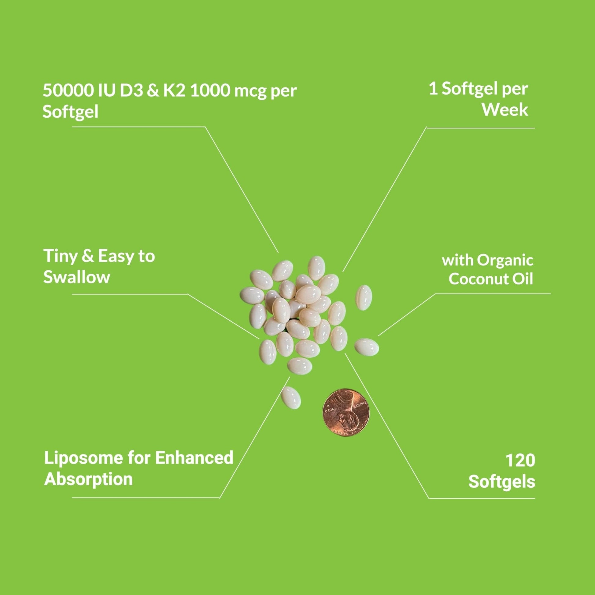 UpNourish Liposomal D3 K2 MK-7 – 365 Mini softgels with Organic Coconut Oil - 5000 IU 125 mcg Vitamin D3 and 100 mcg Vitamin k2 for Optimal Bone and Immune Health - PrimeBioHealth - canada supplements