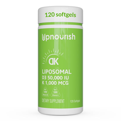 UpNourish Liposomal D3 K2 MK-7 – 365 Mini softgels with Organic Coconut Oil - 5000 IU 125 mcg Vitamin D3 and 100 mcg Vitamin k2 for Optimal Bone and Immune Health - PrimeBioHealth - canada supplements