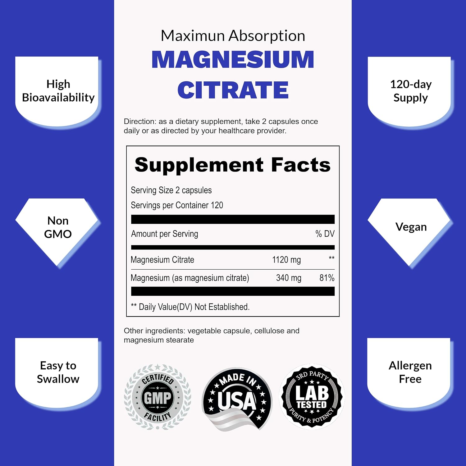 UpNourish Magnesium Citrate 1120mg and Liposomal Vitamin D3 5000IU K2 100mcg Bundle - PrimeBioHealth - canada supplements