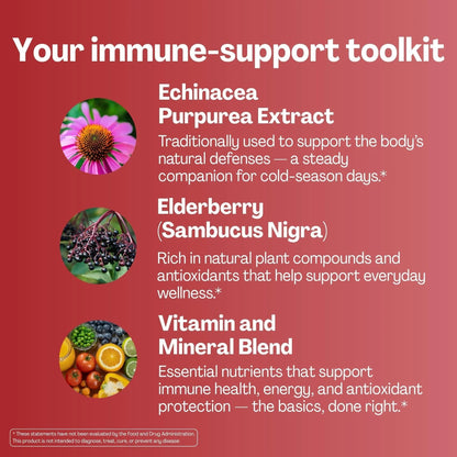 URVI® Immune Support Gummies - Vitamin C, D3 K2, E, Niacin, Zinc & Selenium with Elderberry & Echinacea - PrimeBioHealth - canada supplements