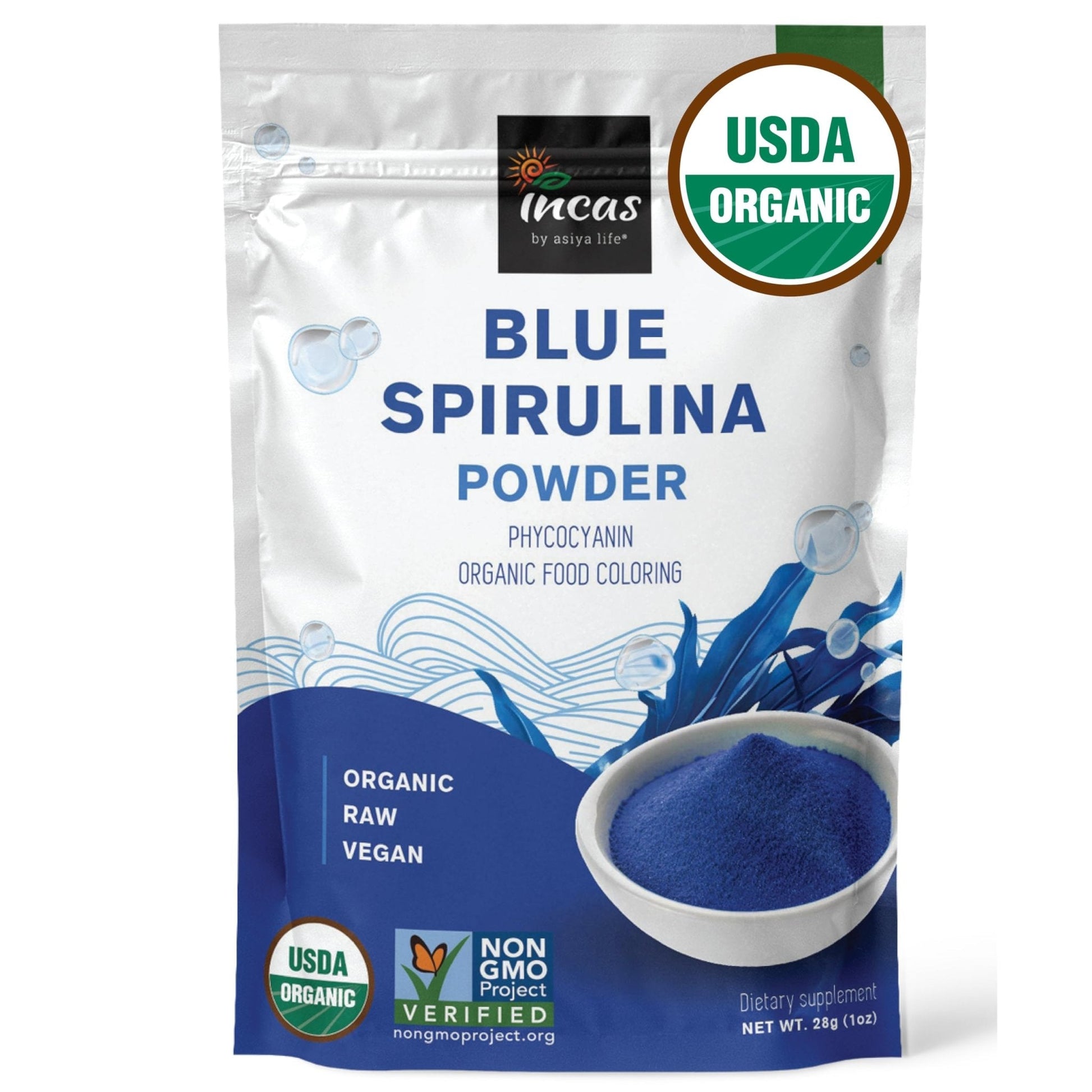 USDA Organic Blue Spirulina Powder (Phycocyanin Extract), No Fishy Smell, 100% Vegan Protein from Blue-Green Algae, 28 Servings - PrimeBioHealth - canada supplements