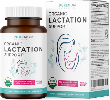 USDA Organic Lactation Supplement - Increase Milk Supply with Herbal Breastfeeding Support - Aid for Mothers - Organic: Fenugreek Seed, Fennel & Milk Thistle - 60 Vegan Capsules (No Pills or Cookies) - PrimeBioHealth - canada supplements