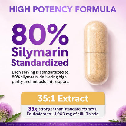 USDA Organic Milk Thistle | 80% Silymarin Flavonoids | 35:1 Extract | 120ct - PrimeBioHealth - canada supplements