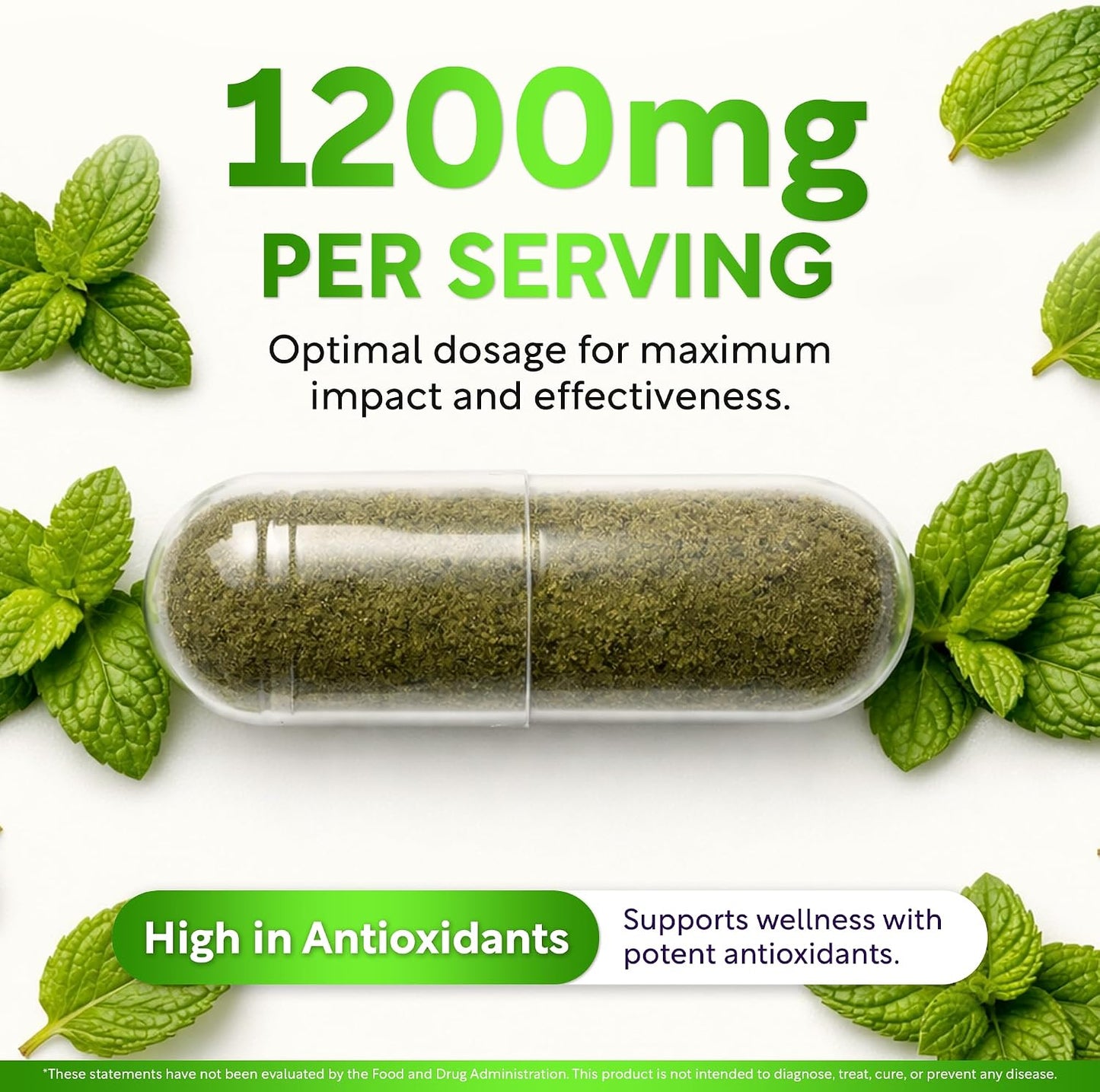 USDA Organic Spearmint Capsules | Digestive Support, 1200mg | 60-Day Supply - PrimeBioHealth - canada supplements