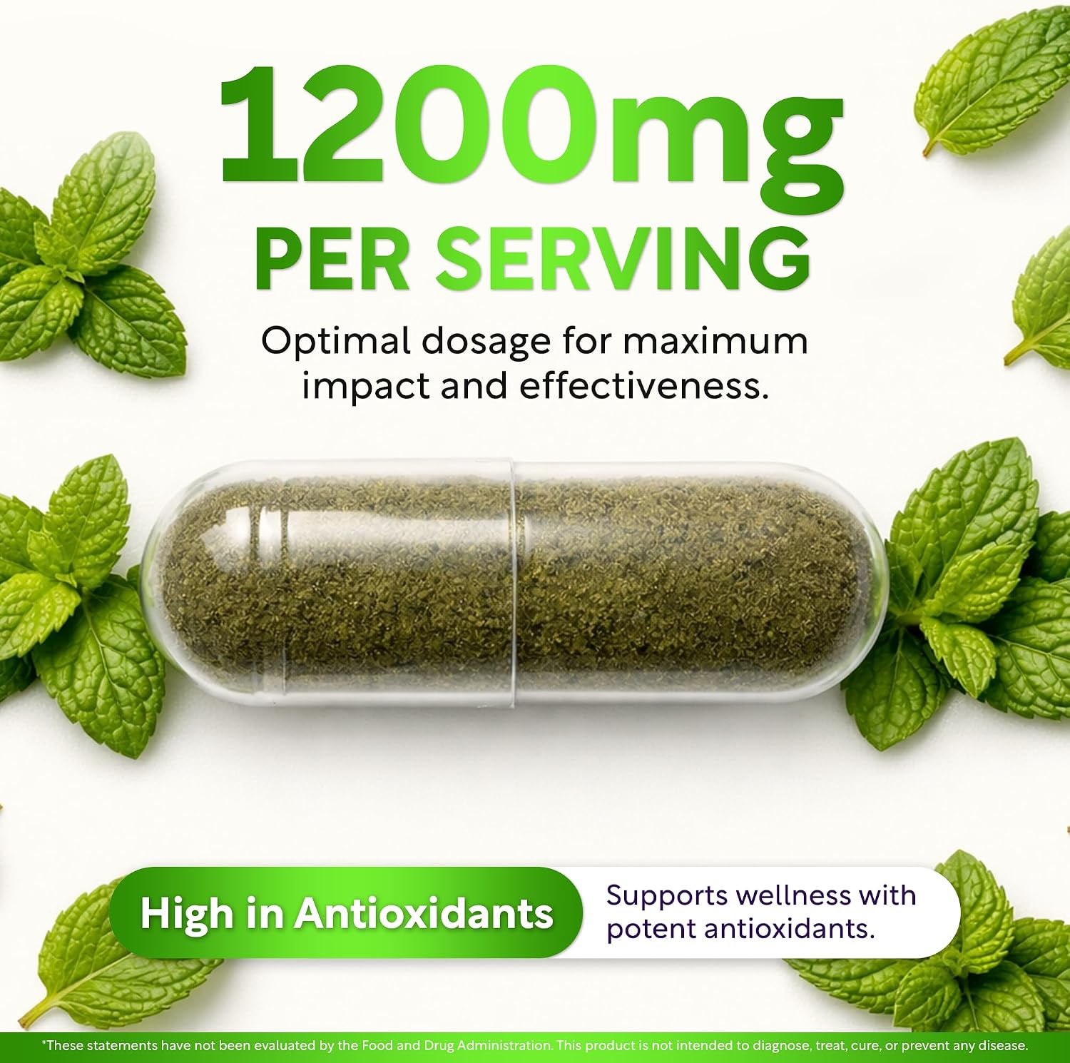 USDA Organic Spearmint Capsules | Digestive Support, 1200mg | 60-Day Supply - PrimeBioHealth - canada supplements