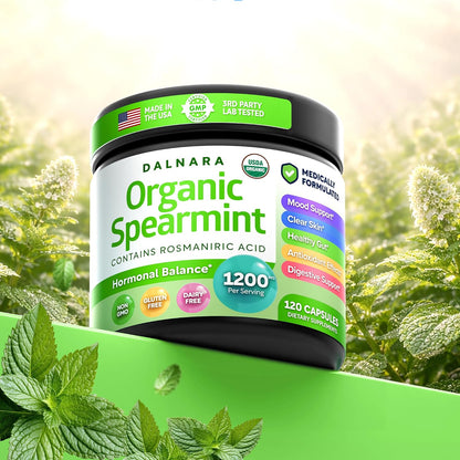 USDA Organic Spearmint Capsules | Digestive Support, 1200mg | 60-Day Supply - PrimeBioHealth - canada supplements