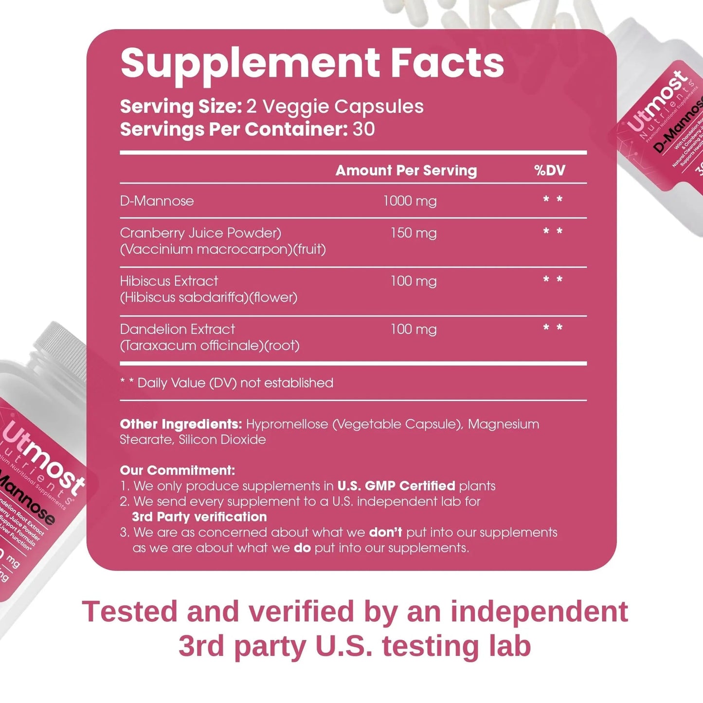 Utmost Nutrients Urinary Defense D-Mannose Supplement - Urinary Health for Women - Optimized Clinical Strength Formula Cleanses, Flushes and Rebuilds The Urinary System - PrimeBioHealth - canada supplements