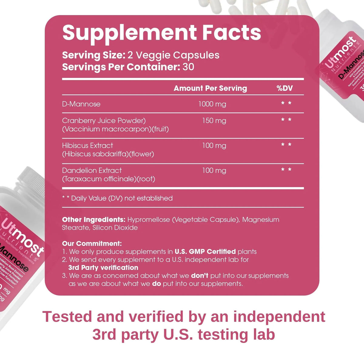 Utmost Nutrients Urinary Defense D-Mannose Supplement - Urinary Health for Women - Optimized Clinical Strength Formula Cleanses, Flushes and Rebuilds The Urinary System - PrimeBioHealth - canada supplements
