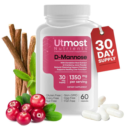 Utmost Nutrients Urinary Defense D-Mannose Supplement - Urinary Health for Women - Optimized Clinical Strength Formula Cleanses, Flushes and Rebuilds The Urinary System - PrimeBioHealth - canada supplements